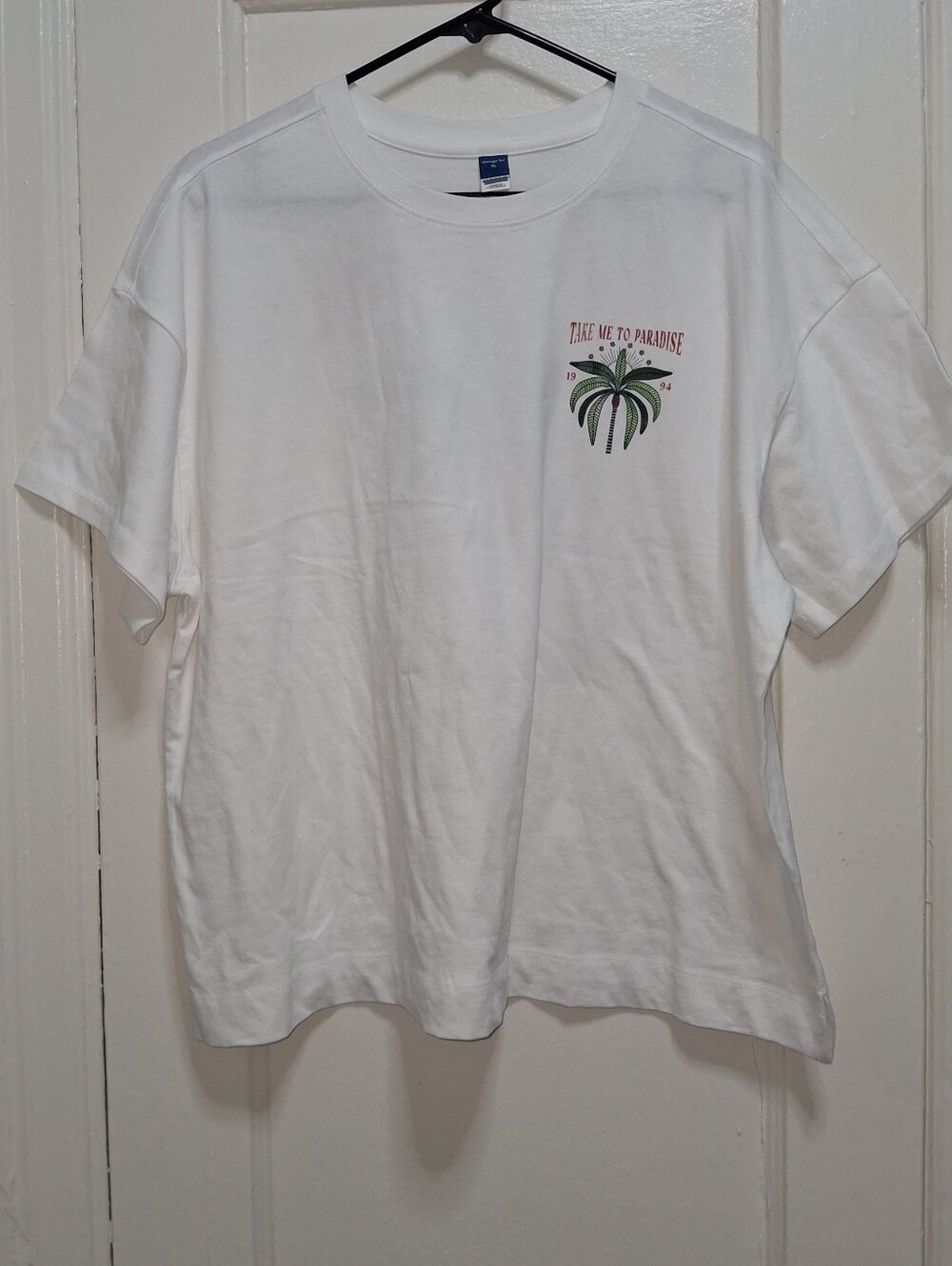 Vintage Tee Old Navy Paradise Palm Graphic T-Shirt White XL 100% Cotton - Picture 2 of 8
